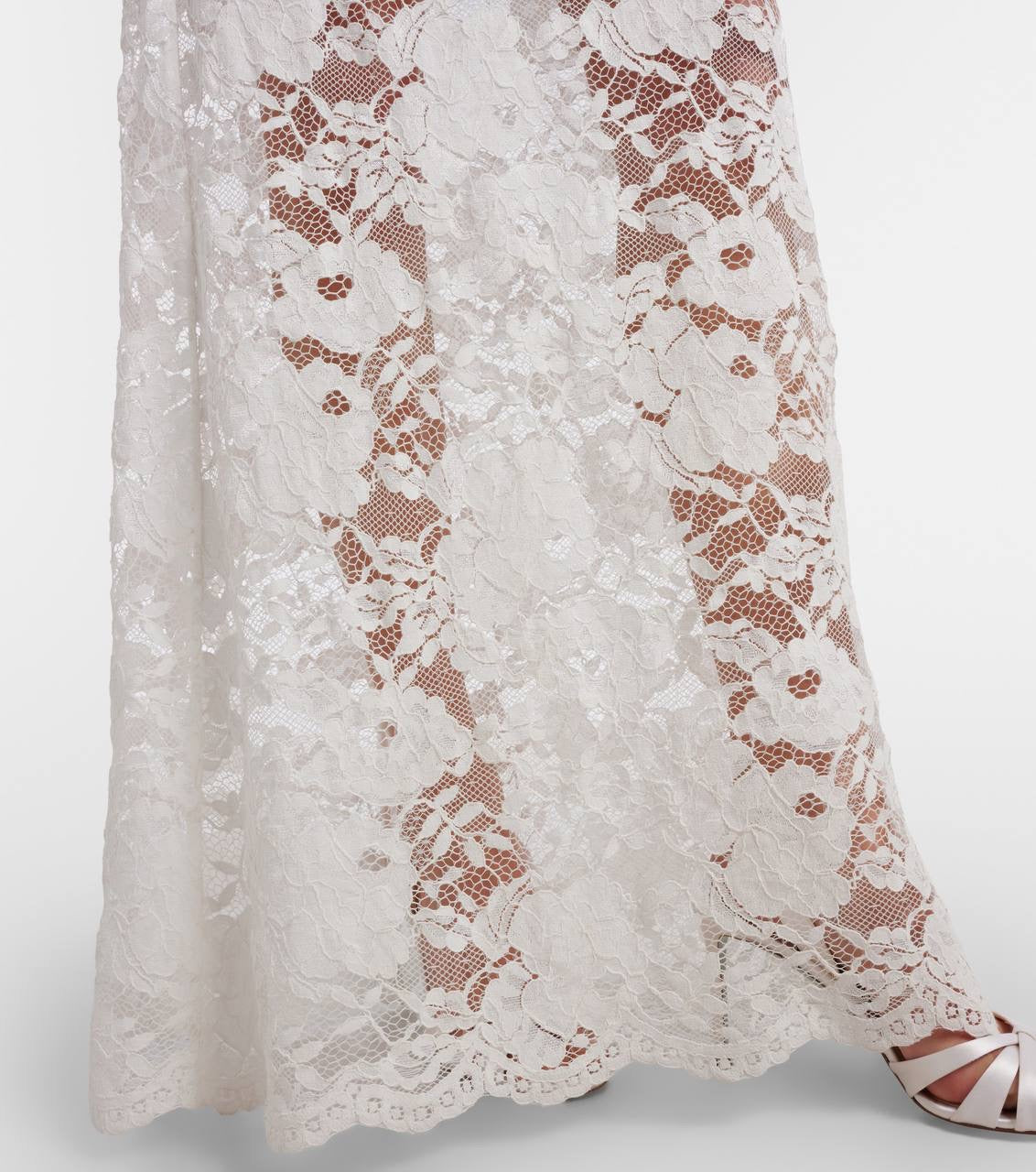 SP White Lace Scoop Back Mermaid Maxi Dress