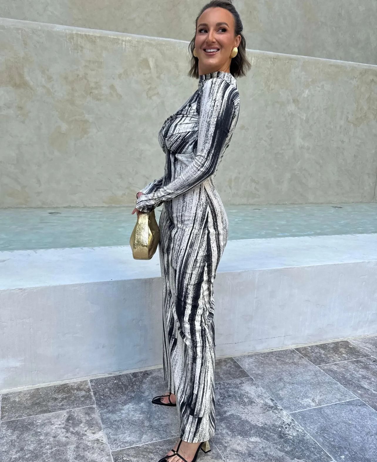 CM Arch Long Sleeve Cotton Maxi Dress