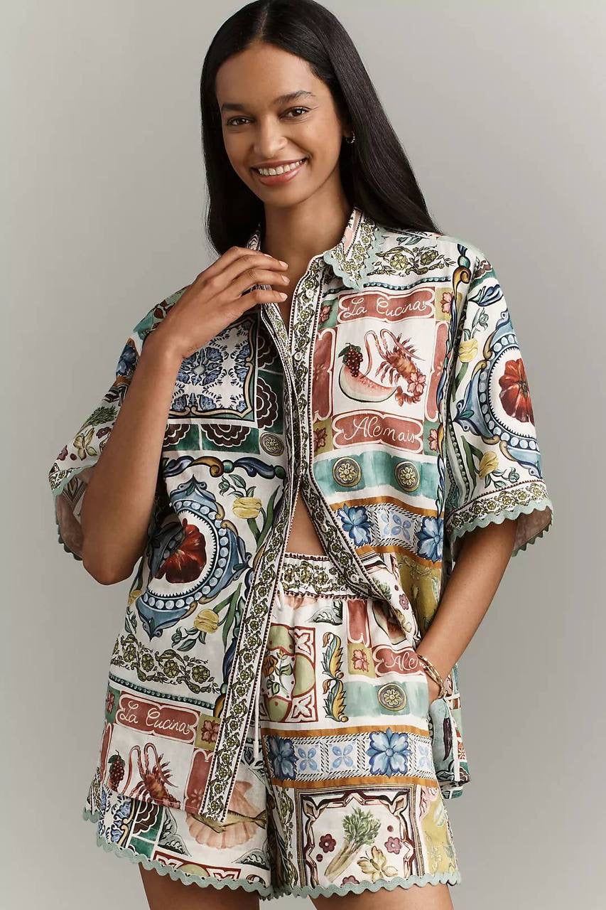 ALM Tommasina Linen Buttondown Shirt | Shorts | Set