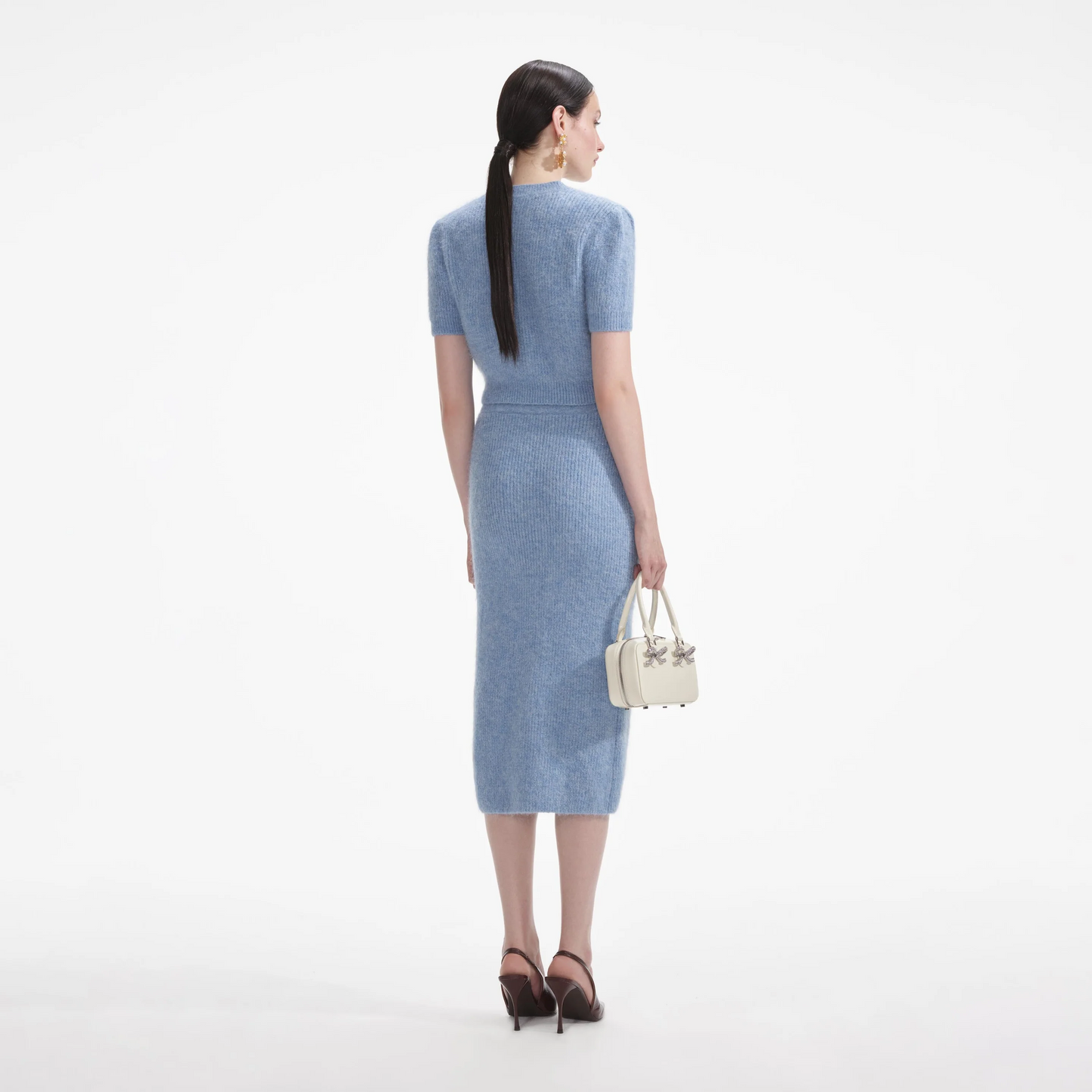 SP Blue Soft Knit Top | Midi Skirt | Set