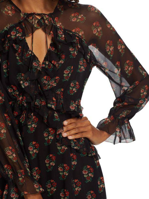 DN Saffron Floral Silk Maxi Dress