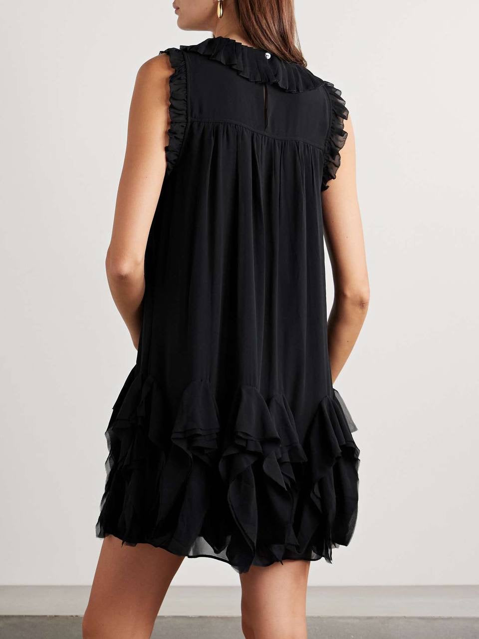 UJ Miri Ruffle Silk Crepe Mini Dress