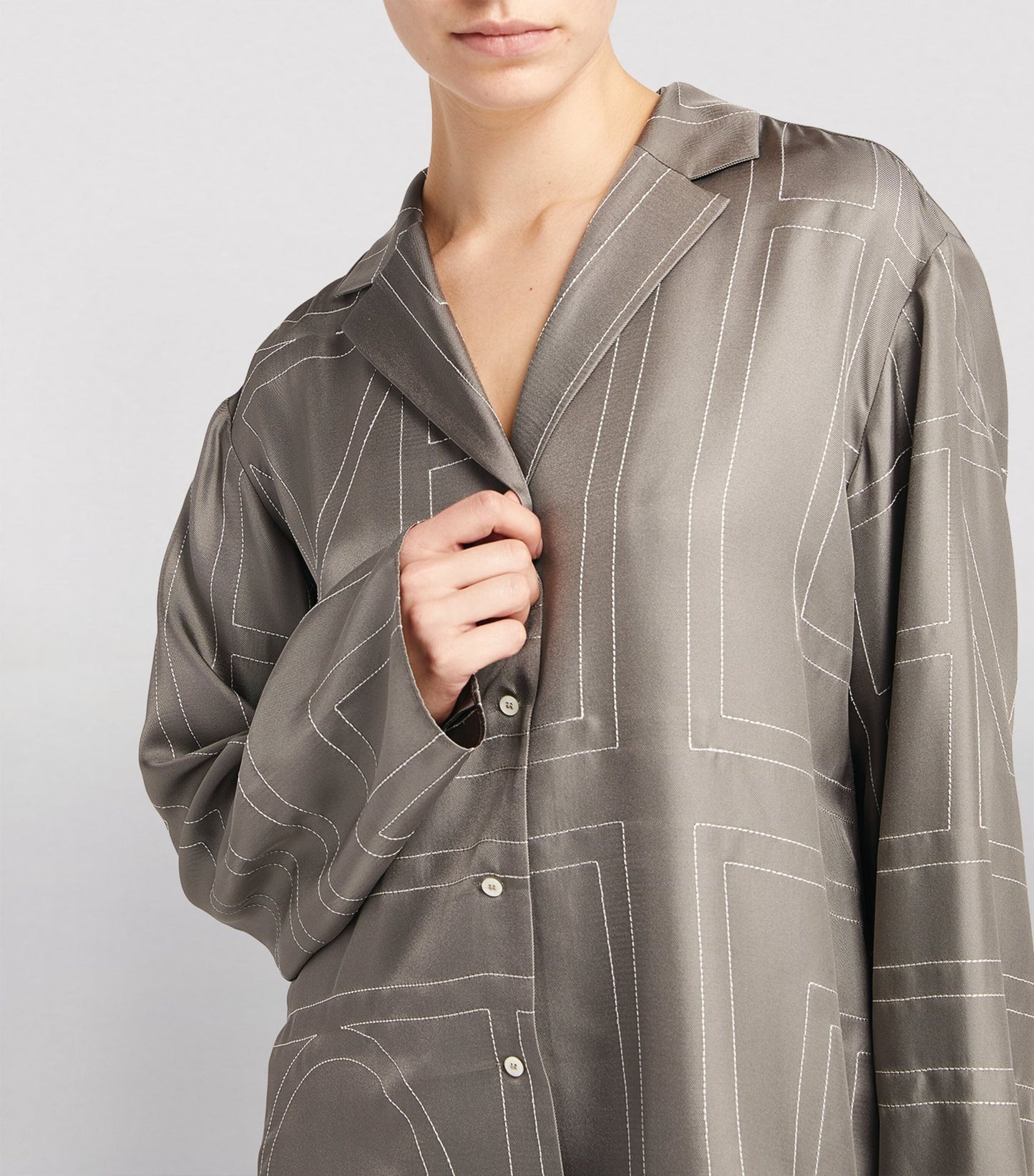 Tot Monogram Silk PJ Shirt Top | Shorts | Pants | Set