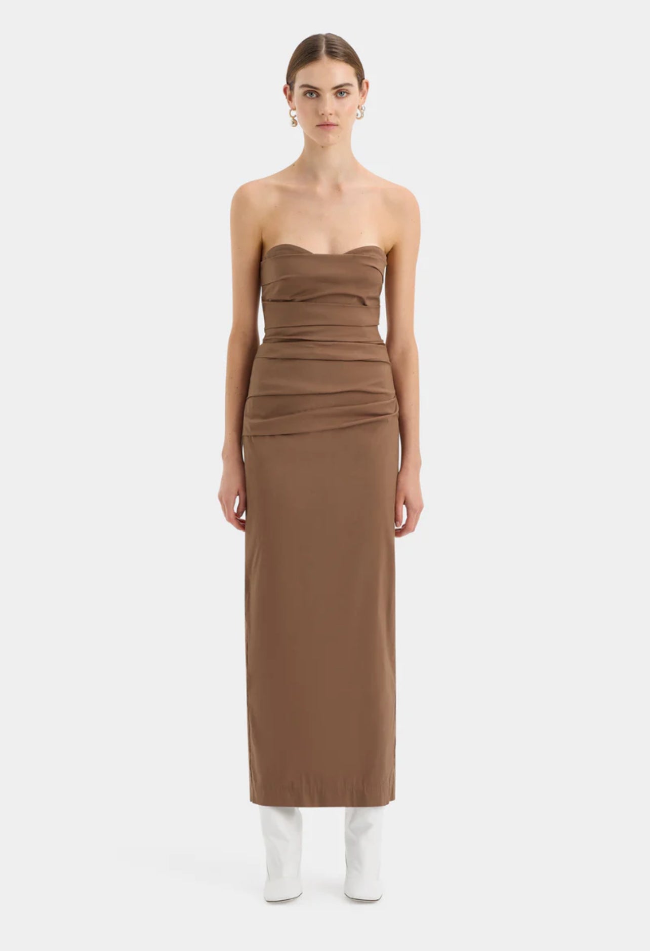 STL Alba Strapless Stretch-Cotton Gown Maxi Dress