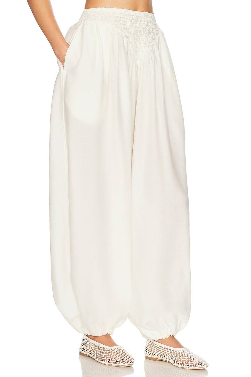 HS Smocked Tunic Bandeau Top | Balloon Pant | Wool-Silk Set