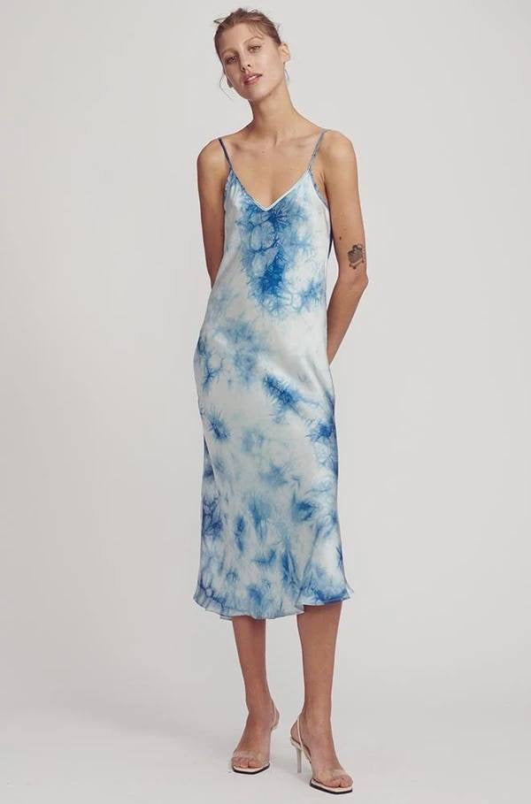 SL 90s Slip Silk Dress in Chinese Tie Dye