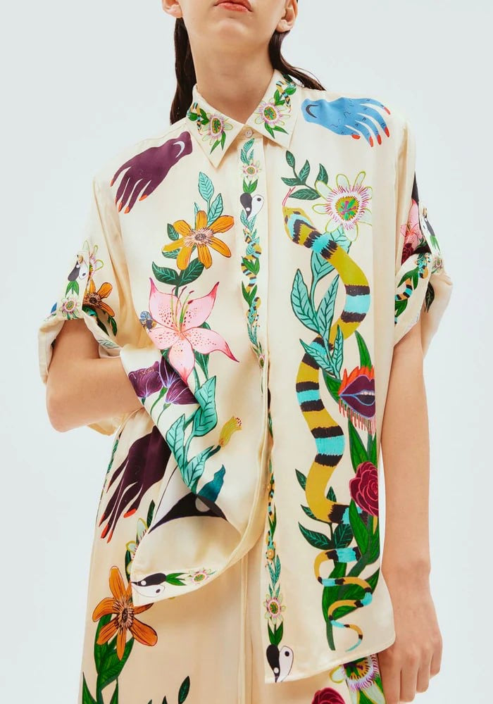 ALM Meagan Oversized Silk Shirt | Pants | Set