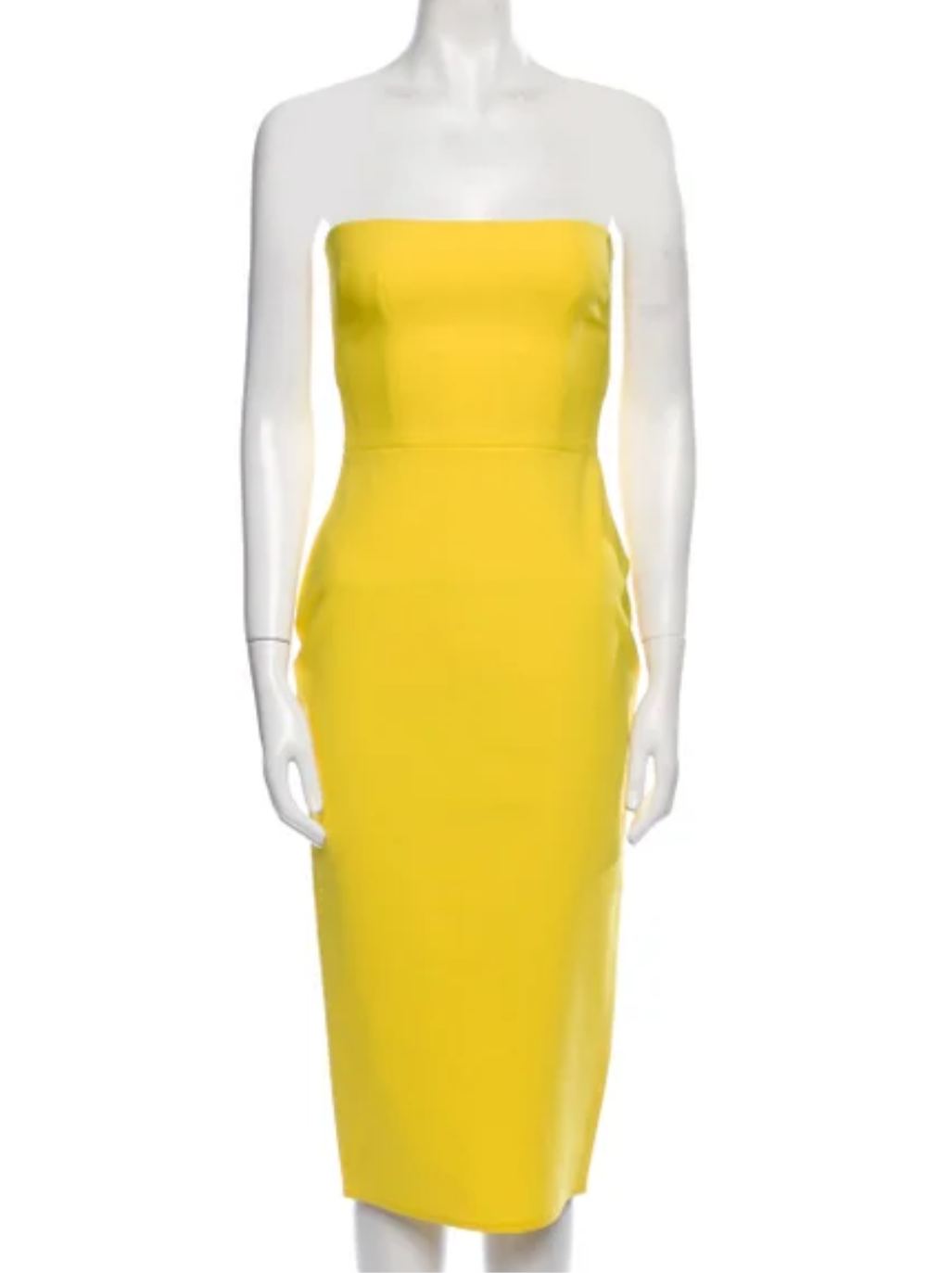 AP Callan Stretch Crepe Strapless Midi Dress in Deep Purple | Black | Yellow