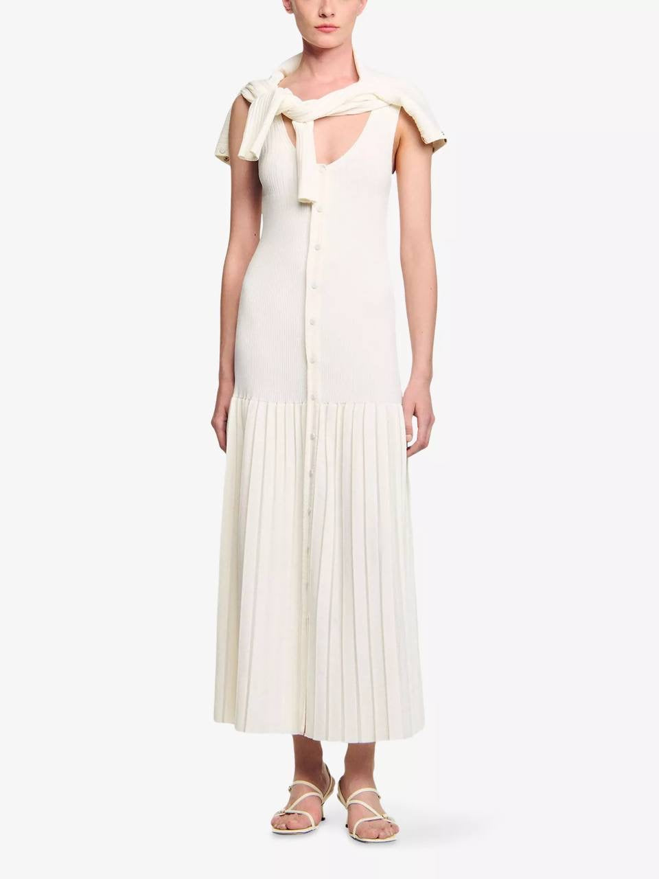 SD Bella Midi Dress | Bello Cropped Rib Knit Cardigan | Viscose-Blend Set