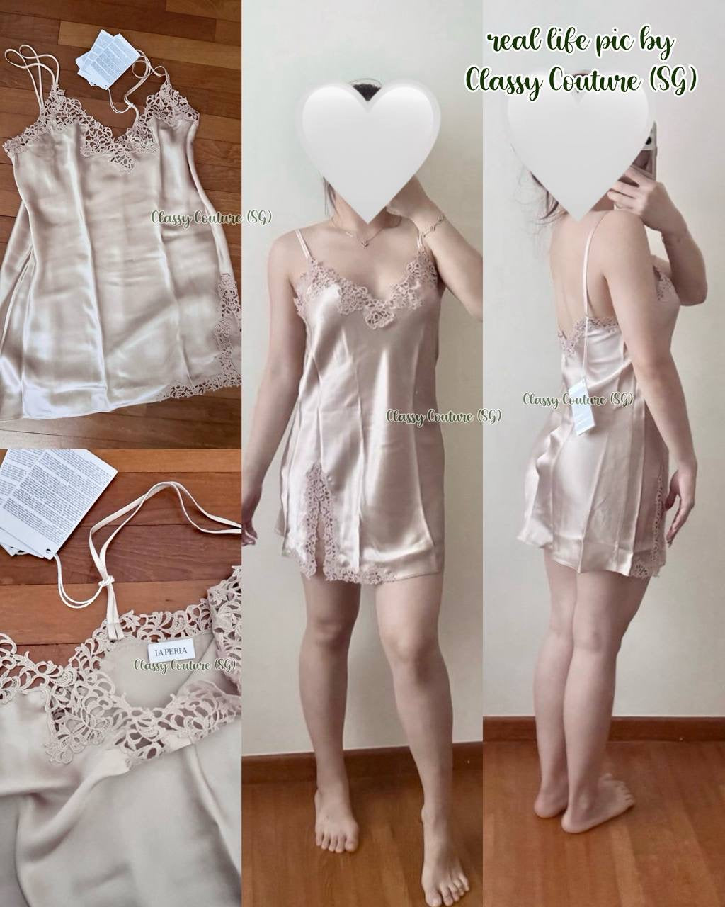LP Silk Slip with Macramé Lounge Mini Dress