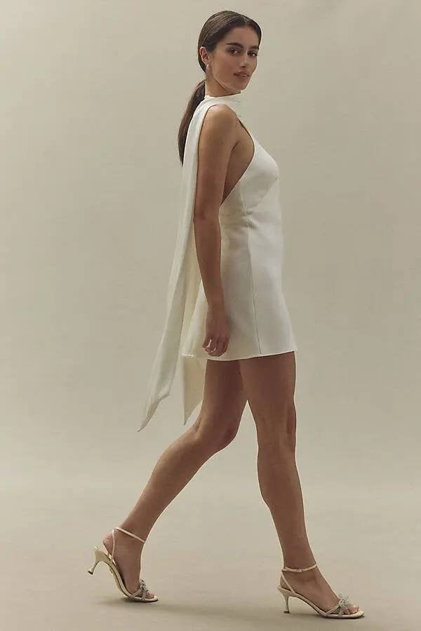 SO Lucile Halter Viscose-Blend Backless Mini Dress