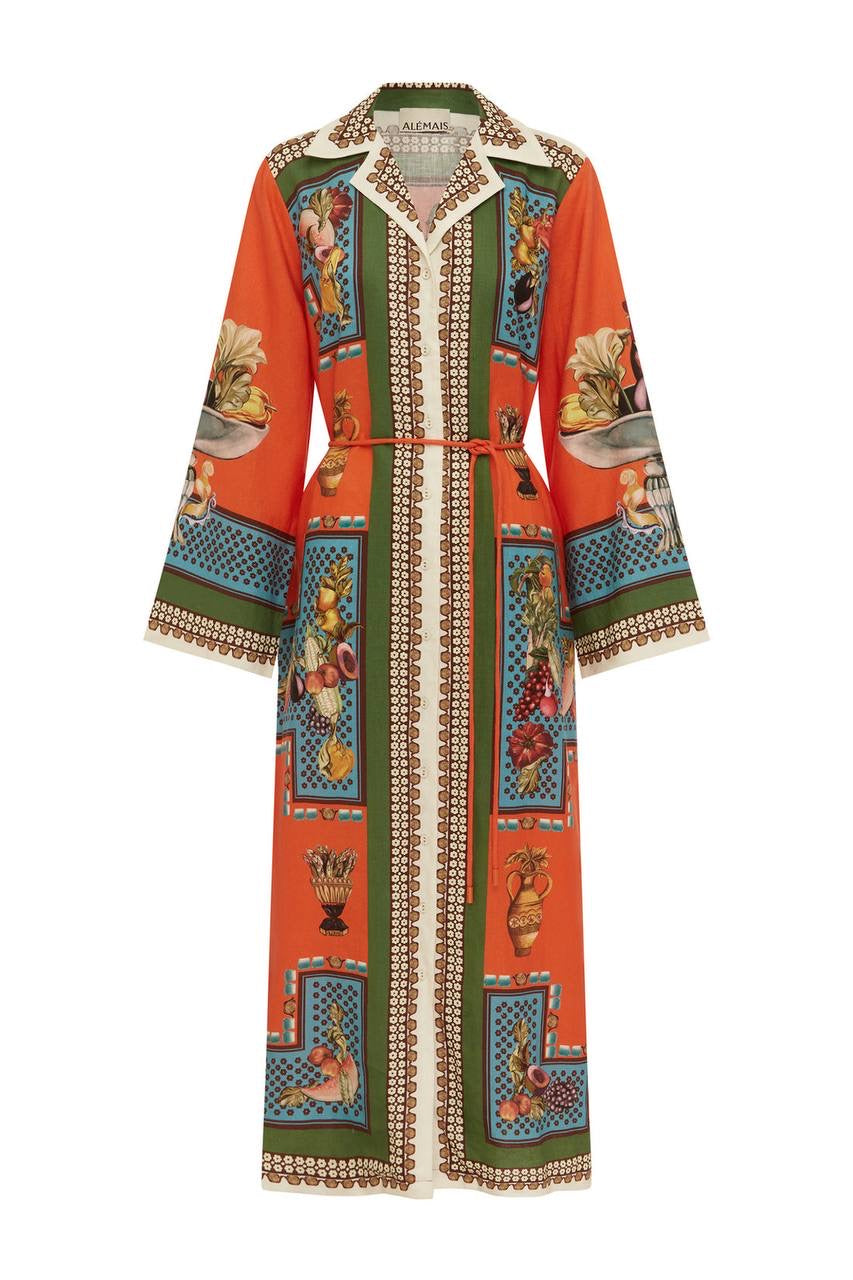 ALM Rocco Linen Shirtdress Midi Dress