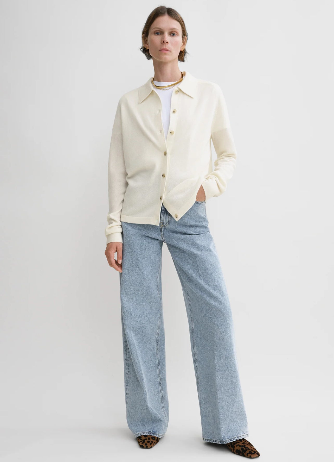 Tot Raglan Sleeve Cashmere Cardigan Shirt
