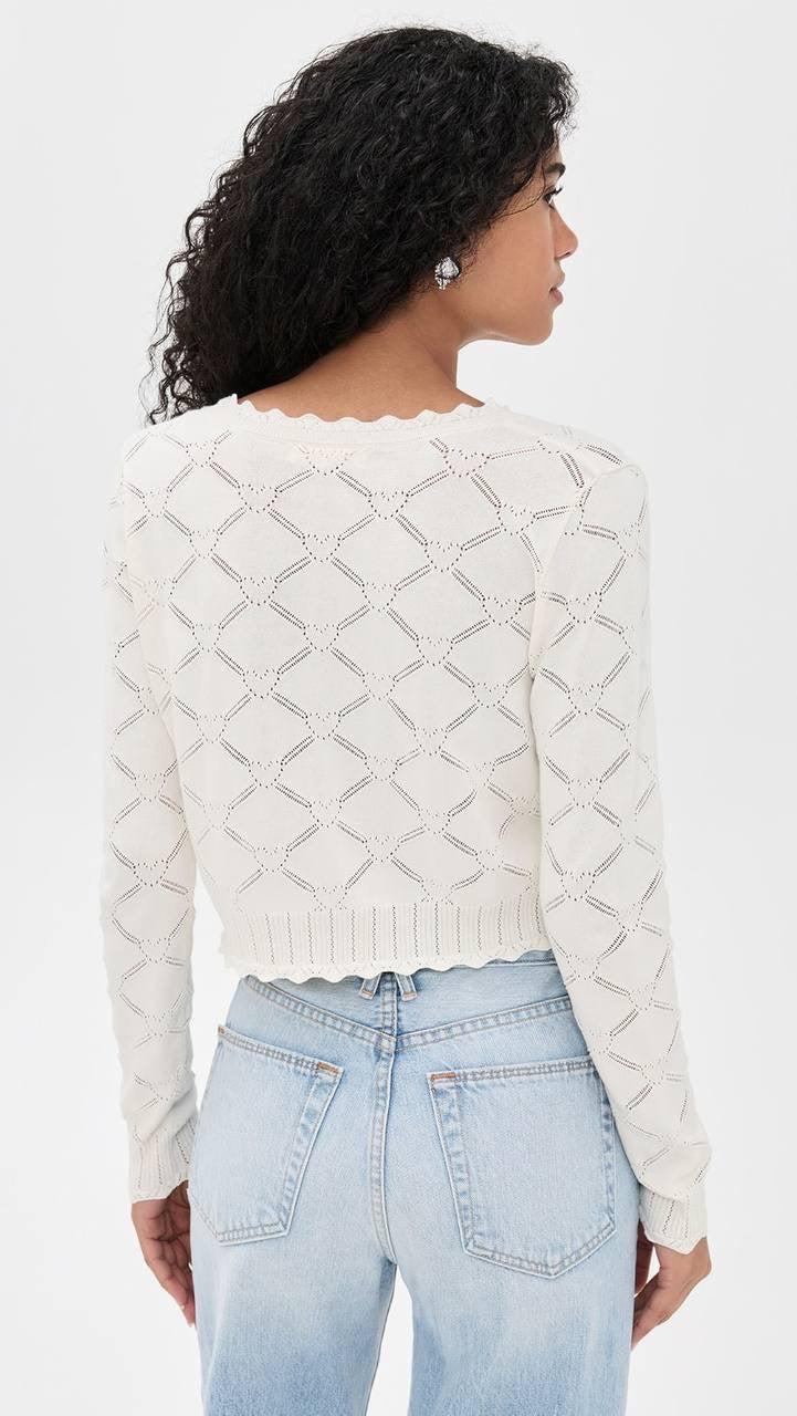 LSF Petra Knit Heart Argyle Cropped Cardigan | Kalliope Cotton Mini Skirt | Set