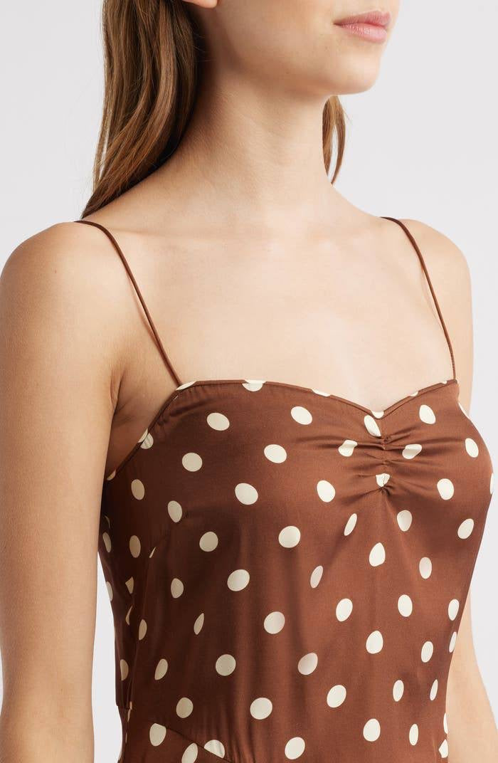 DN Lorraine Silk-Viscose Polka Dot Midi Dress