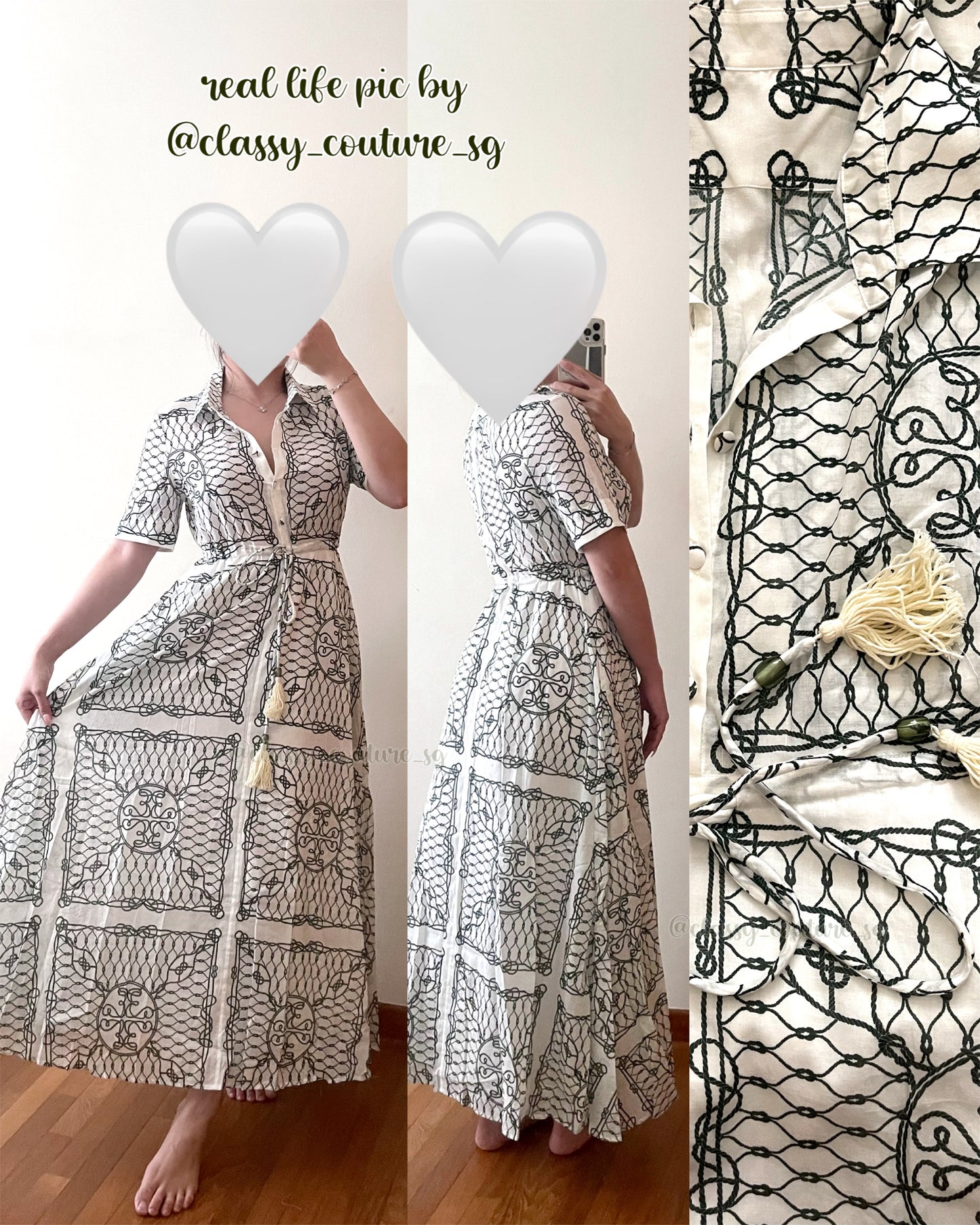 TB Printed Cotton Midi Dress Shirtdress