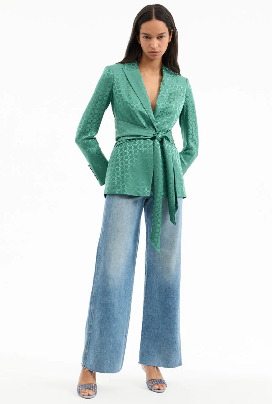 VB Issel Wrap Jacket | Colter Pant | Geometric Viscose-Silk Set