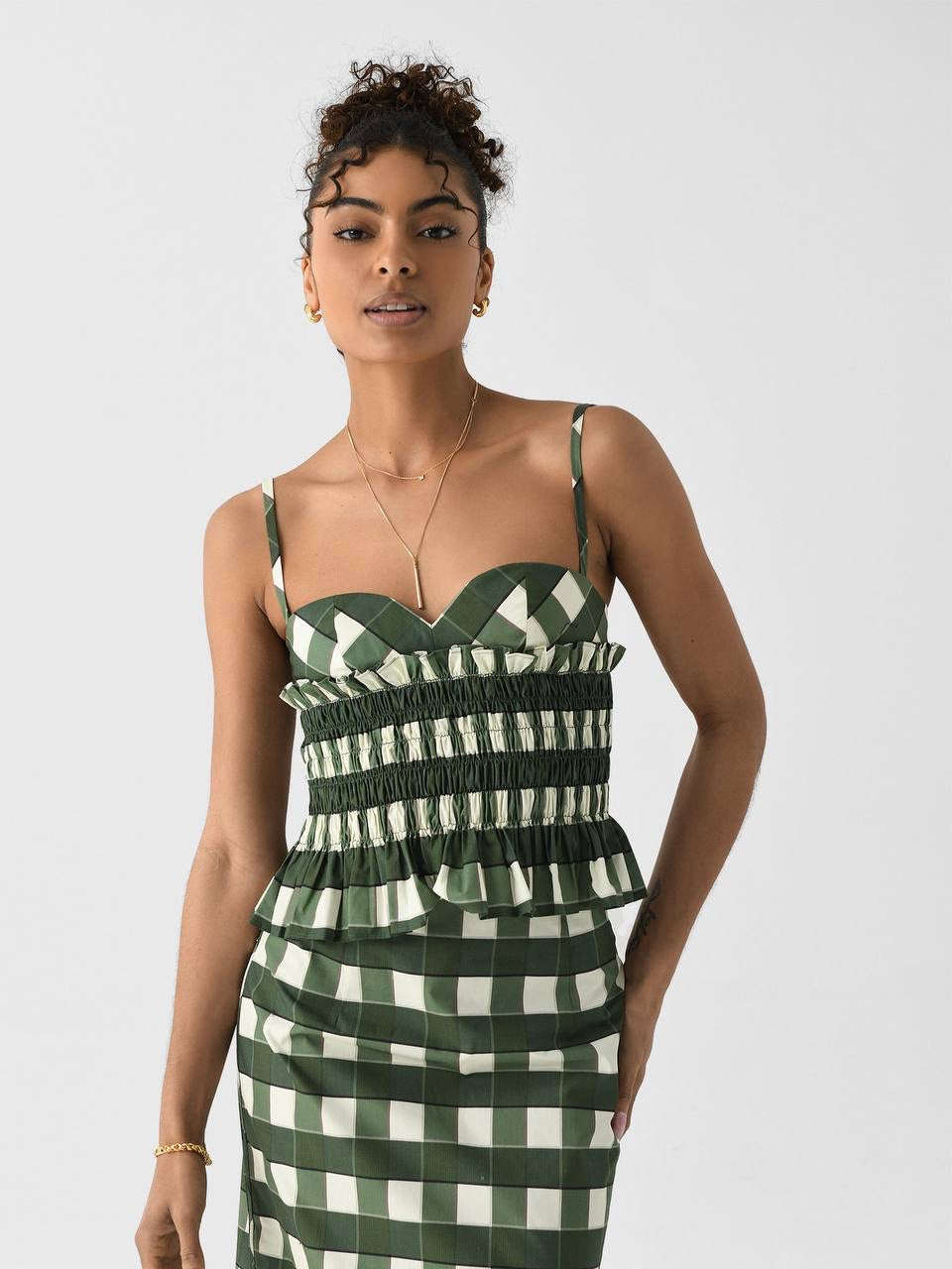 CLE Celeste Shirred Top | Esme Embroidered Midi Skirt | Cotton Set