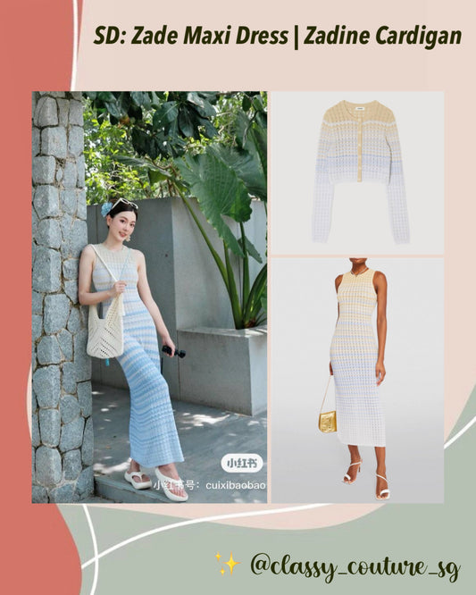SD Zade Blue Gradient Knit Ombre Maxi Dress | Zadine Cardigan | Set