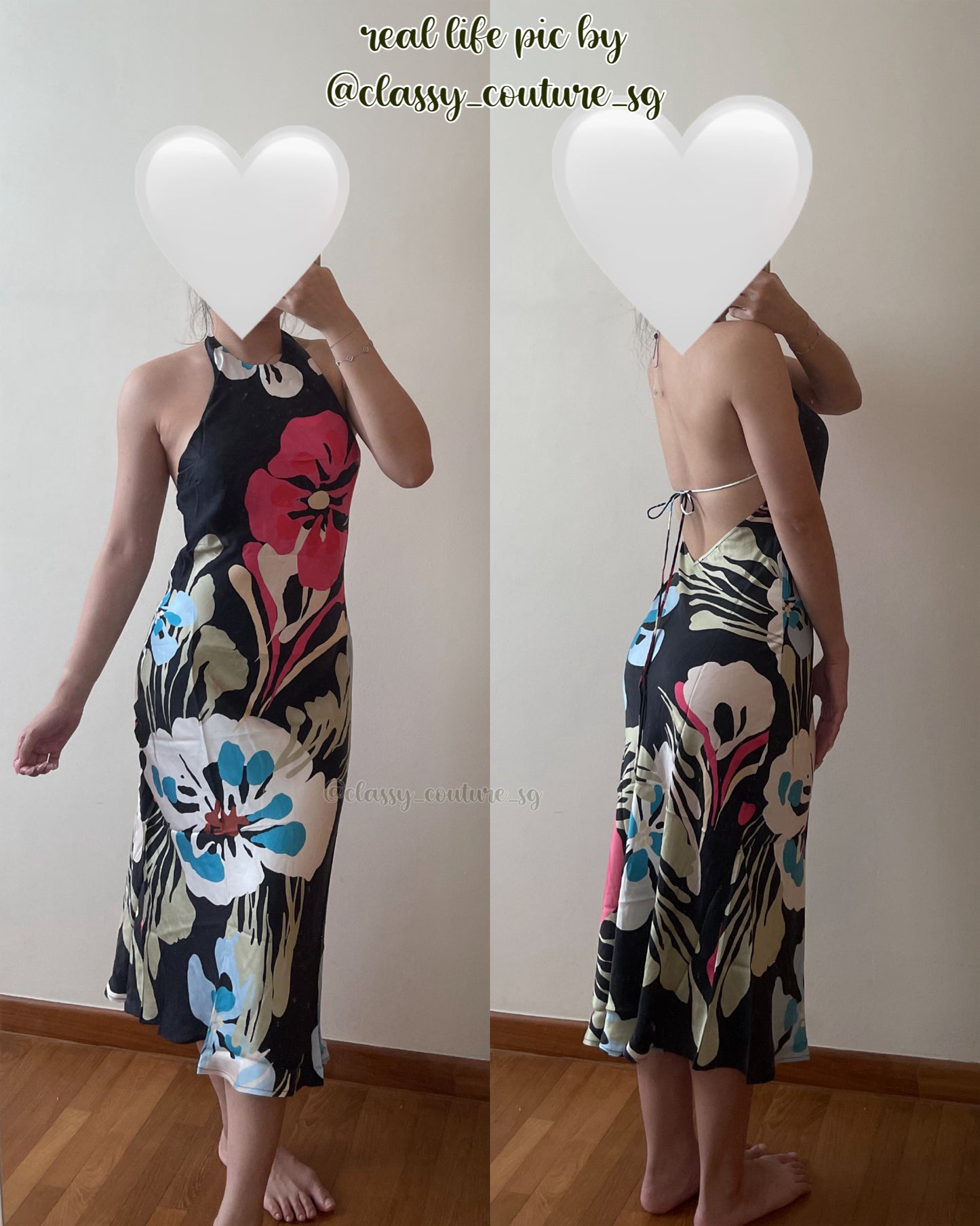 SL Halter Silk Midi Dress