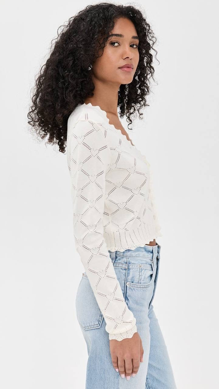 LSF Petra Knit Heart Argyle Cropped Cardigan | Kalliope Cotton Mini Skirt | Set