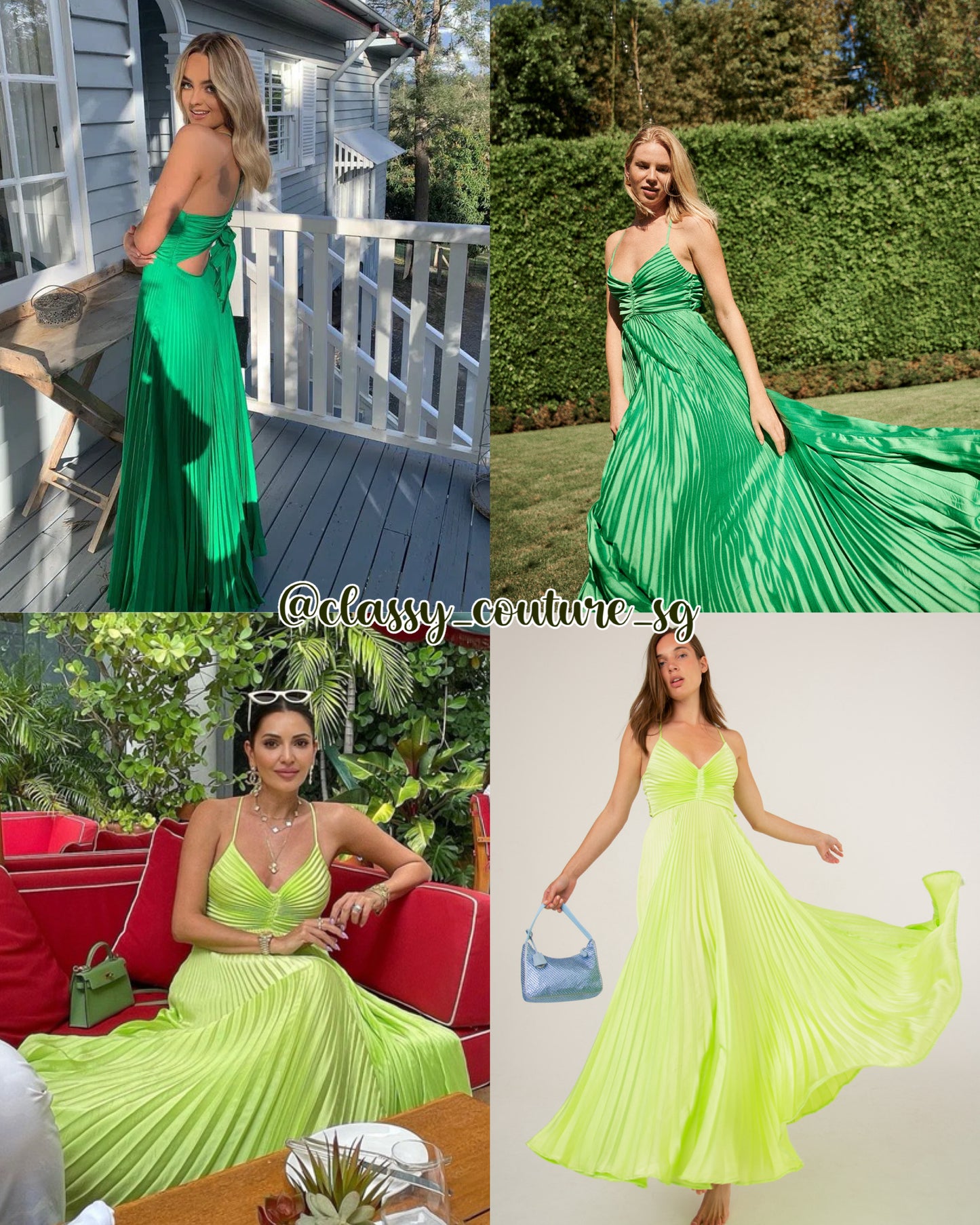ALC Aries Satin Pleated Maxi Dress
