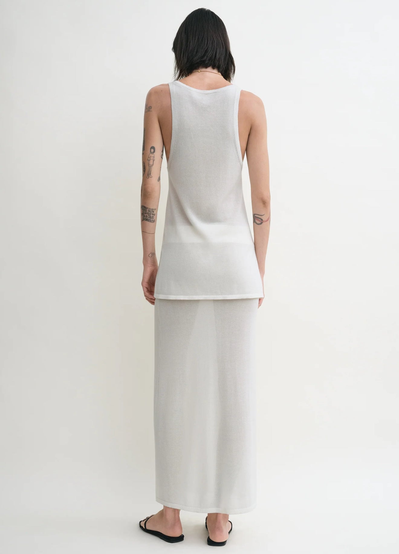 Tot Lyocell-Cashmere Tank Knit Long Top