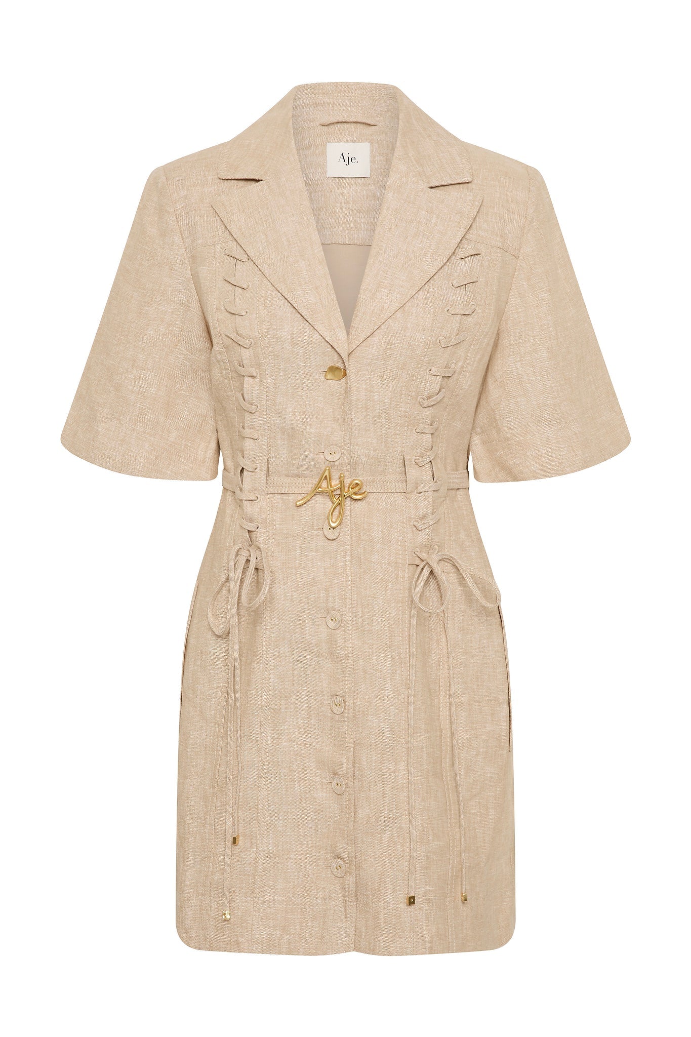AJ Morgan & Ana Linen-Blend Mini Dress