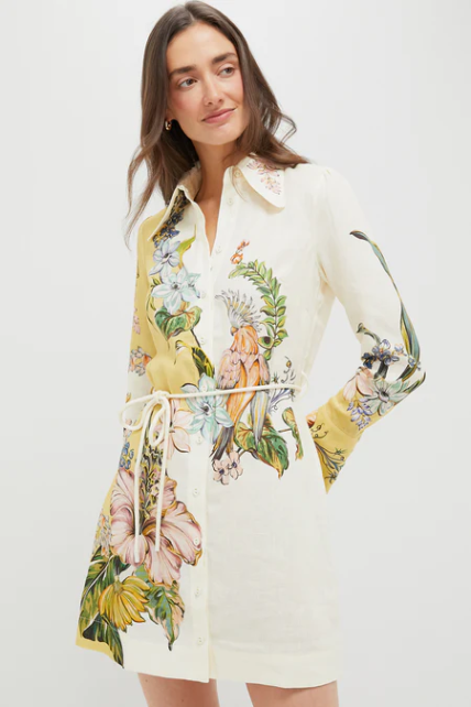ALM Oleander Linen Mini Dress Shirtdress