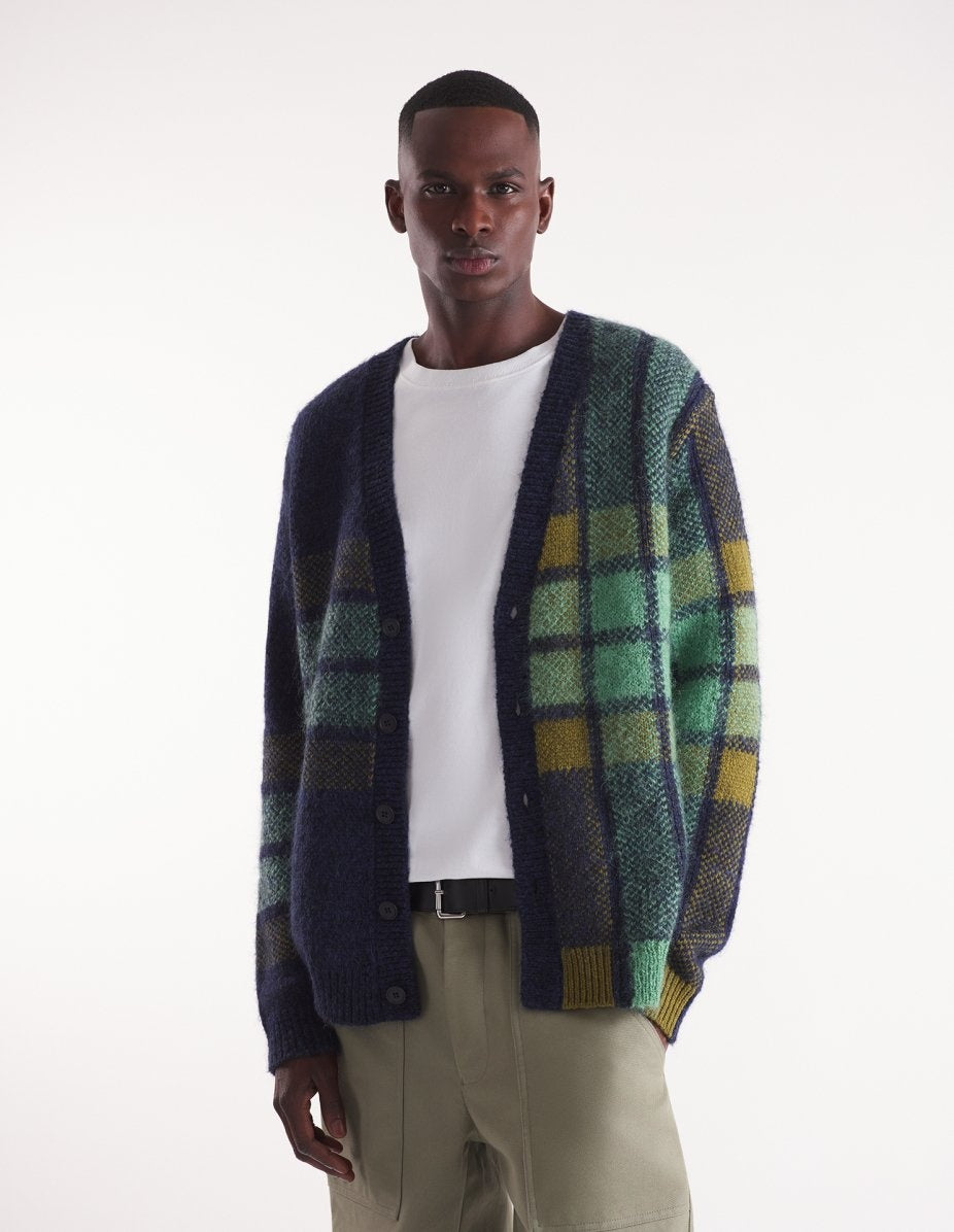 MK Men’s Graphic Check Wool-Blend Pullover Sweater | Cardigan