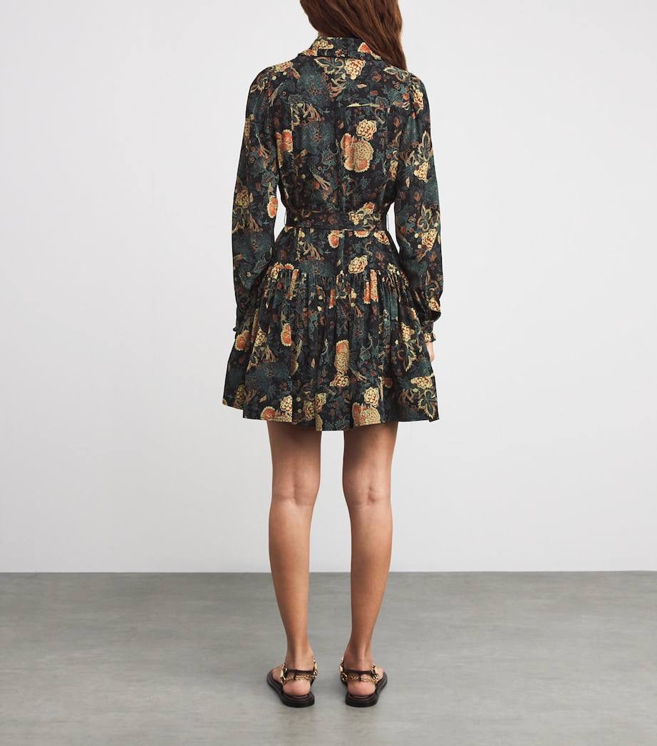 UJ Simona Silk Printed Long Sleeve Mini Dress