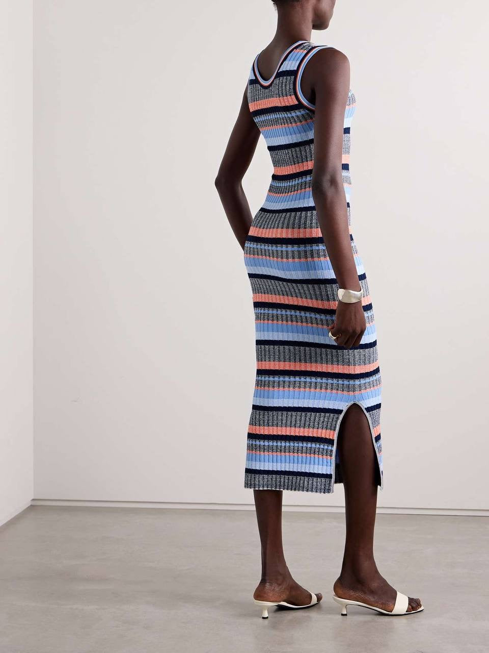 VB Fabiana Striped Knit Bodycon Midi Dress