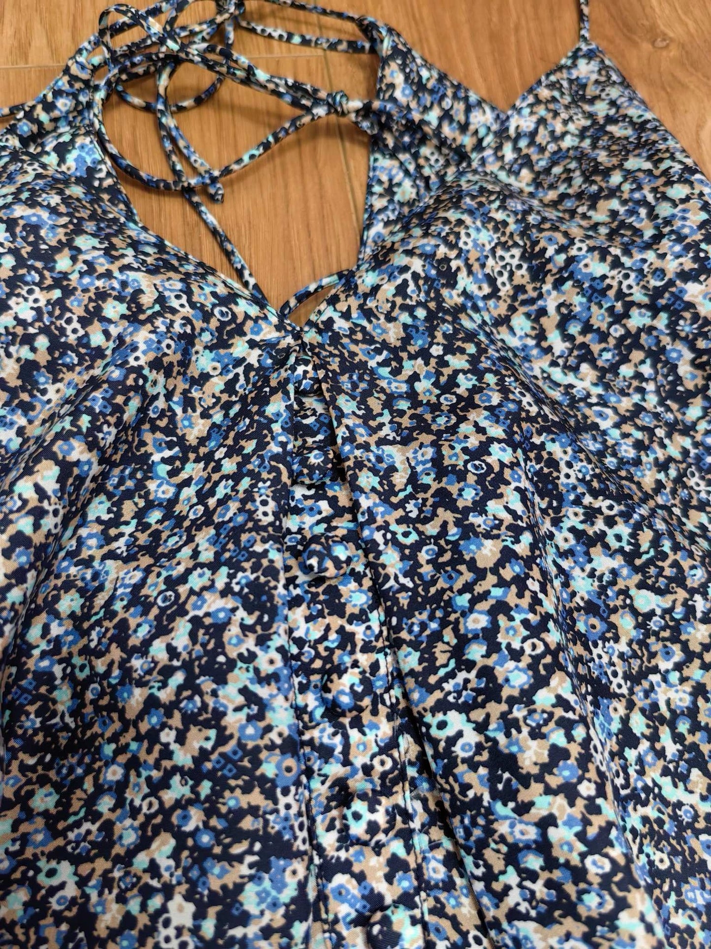JOS Isobel Tie-Back Floral Silk Maxi Dress