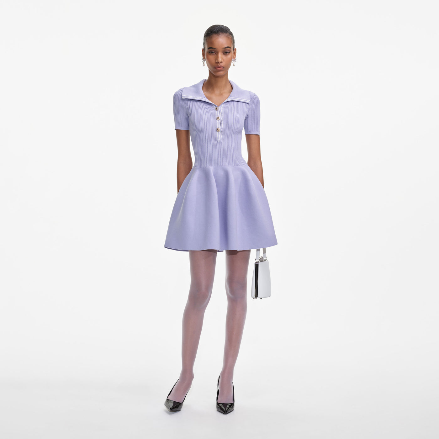 SP Lilac Ribbed Knit Mini Dress