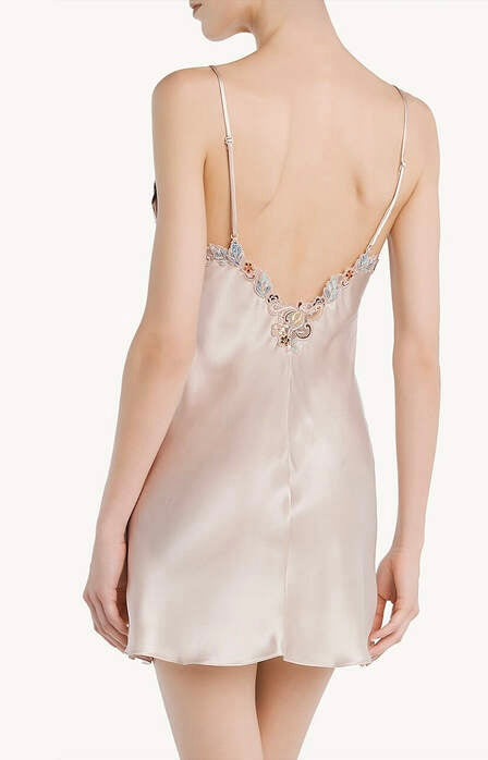 LP Silk Slip Lounge Mini Dress with Frastaglio Lace