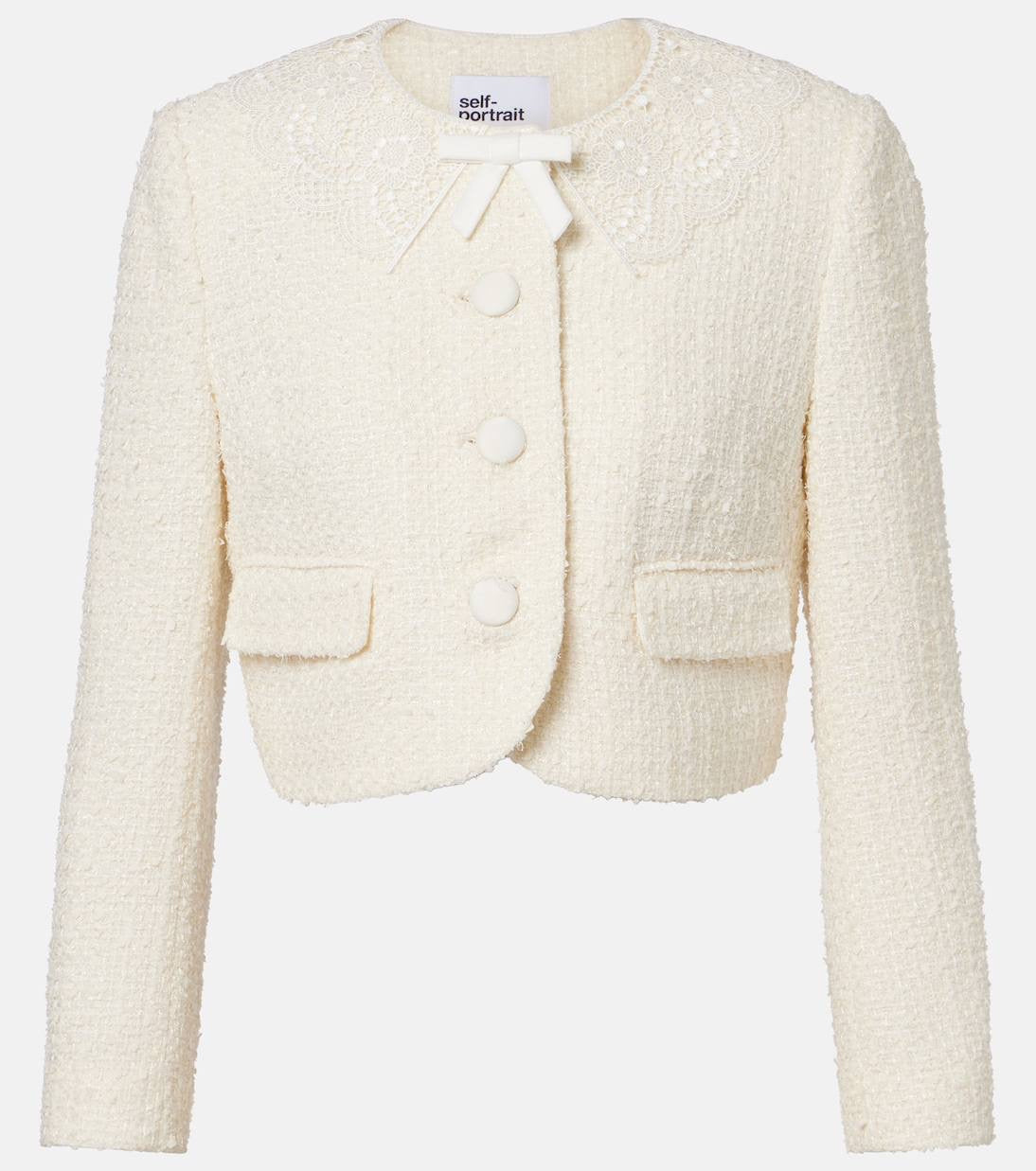 Cream Boucle Lace Collar Jacket | Mini Skirt