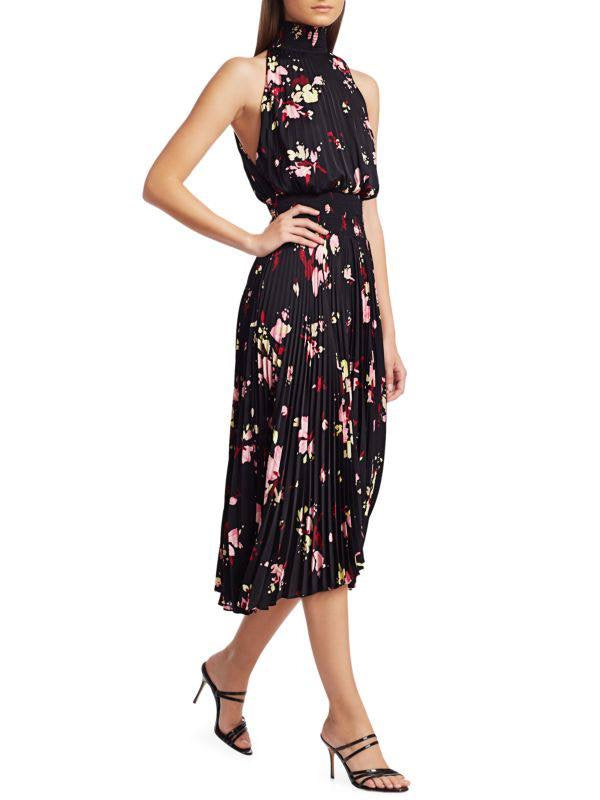 SALE! ALC Renzo Pleated Halter Midi Dress