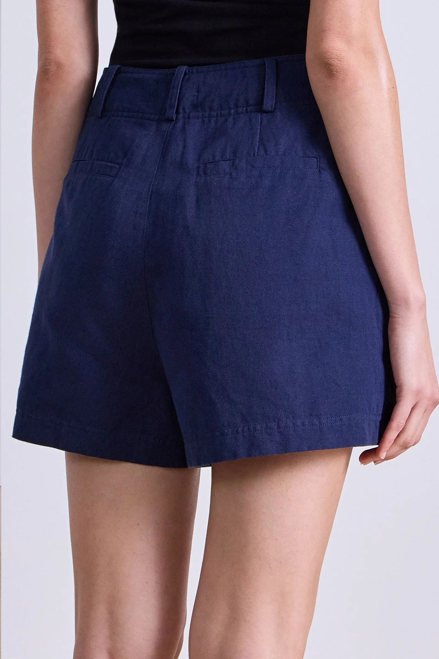 AA Bari Short Cotton-Linen High-Waist Shorts