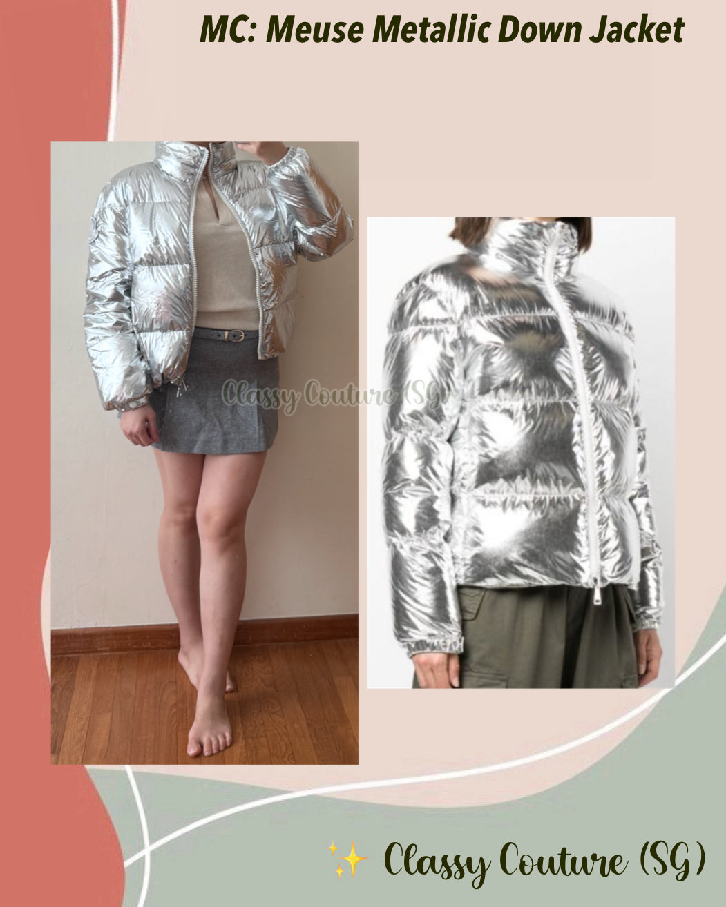 MC Meuse Metallic Silver Down Jacket