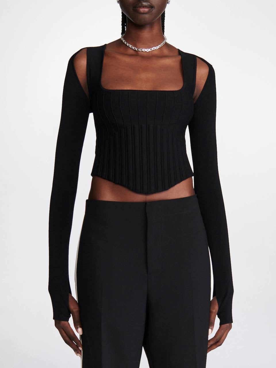 DLee Ventral Compact Corset Top w Sleeve