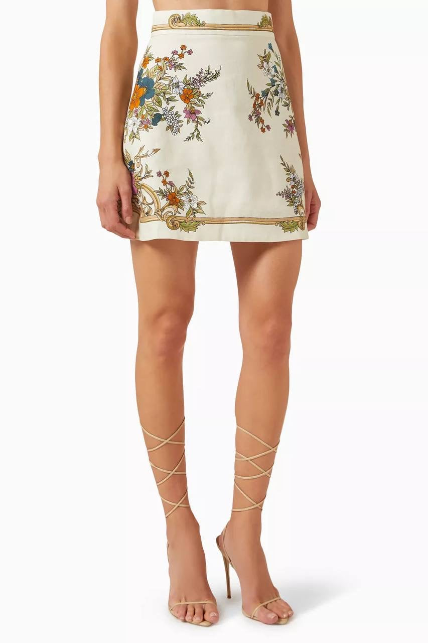 ALM Antoinette Blouse Viscose-Silk Blouse | Linen Mini Skirt | Set