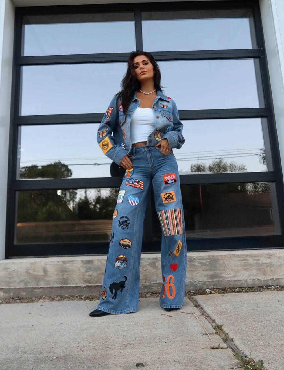 AO x Bronco Jeff Denim Jacket | Trish Low Rise Jeans | Set