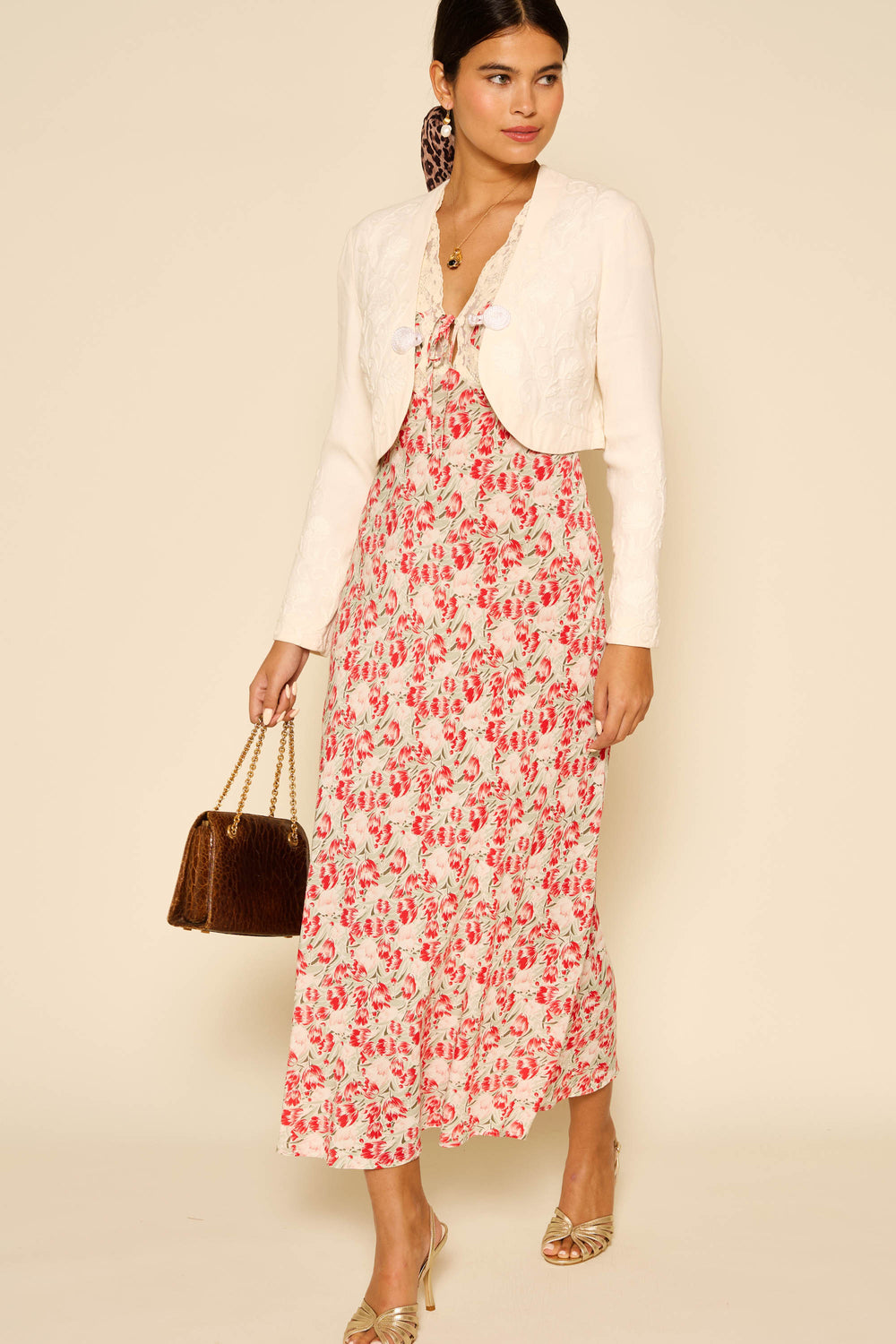 RX Amari Viscose Satin Midi Dress