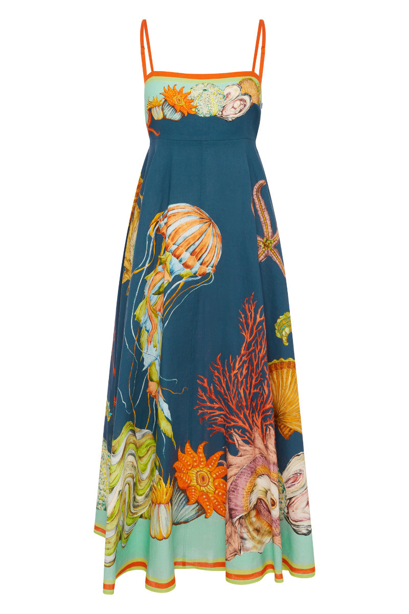 ALM Dorian Linen Midi Dress Sundress