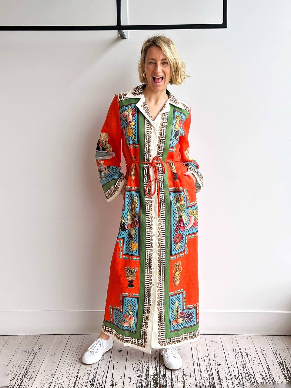 ALM Rocco Linen Shirtdress Midi Dress
