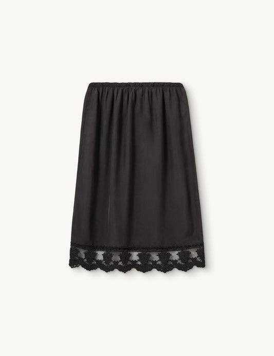 Darling Silk Slip Lace-trim Midi Skirt