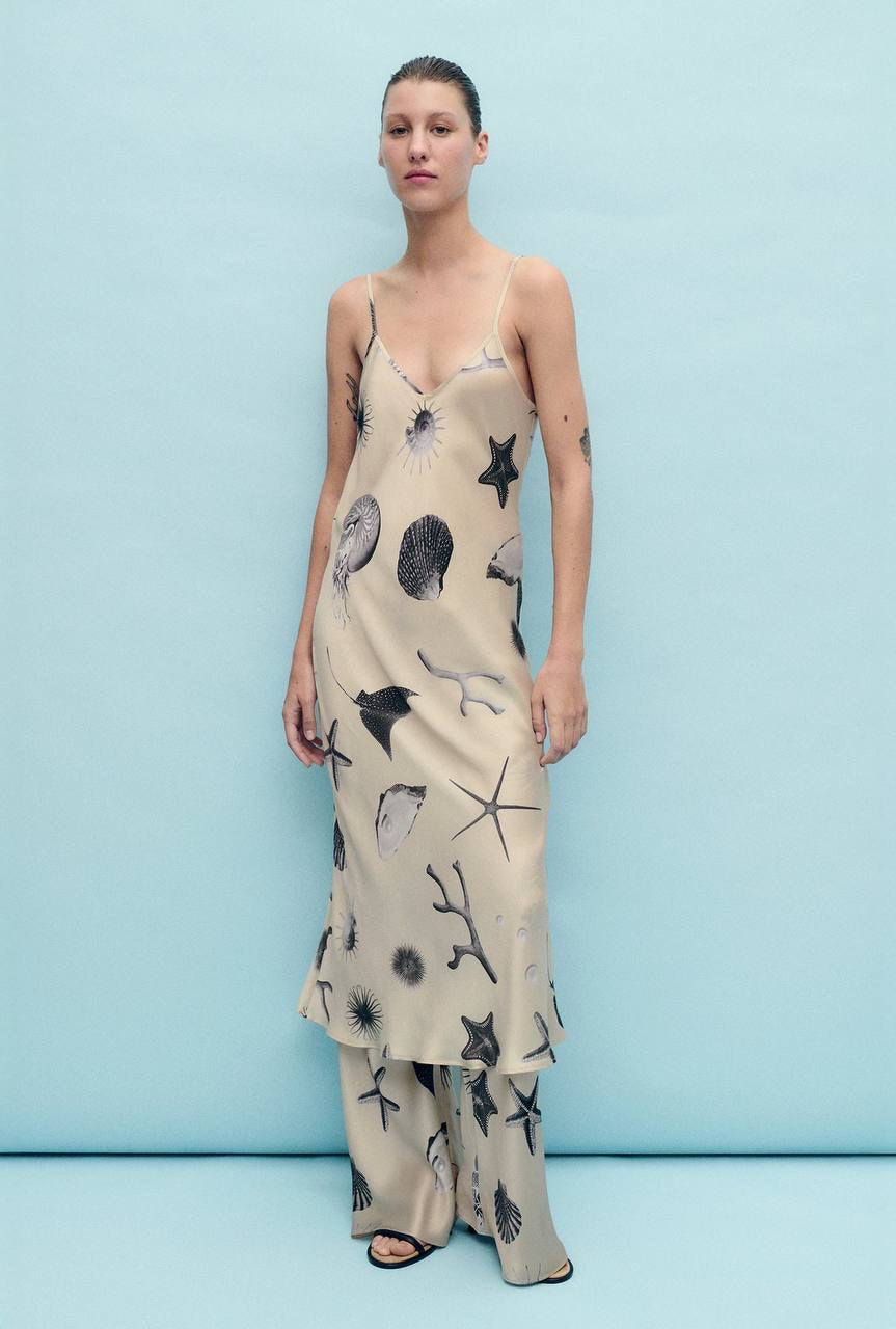SL 90s Silk Slip Midi Dress in Seashells | Smoke | Surreal Black