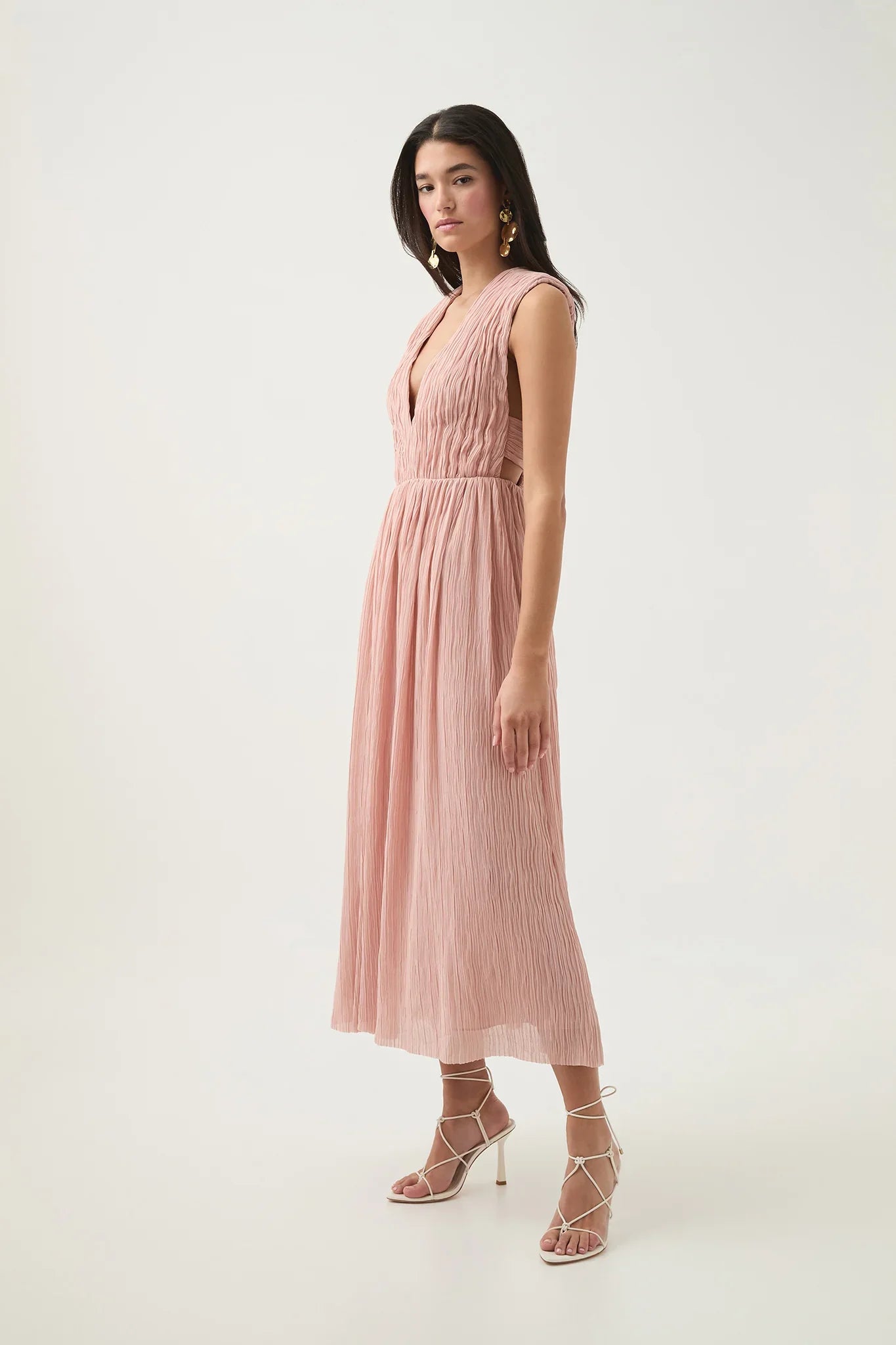 AJ Becoming Bow Back Chiffon Midi Dress