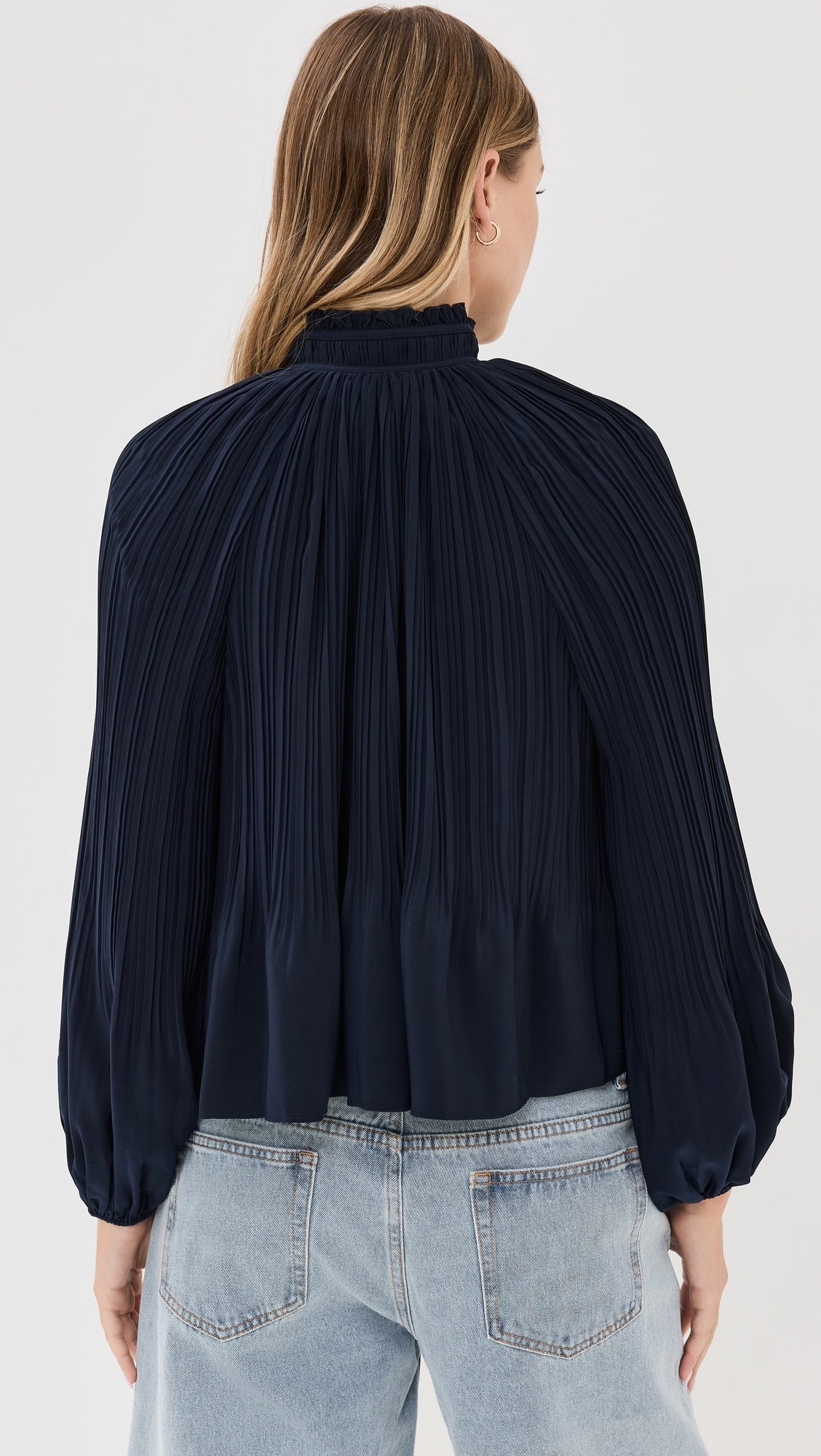 VB Walker Pleated Plissé Blouse Top