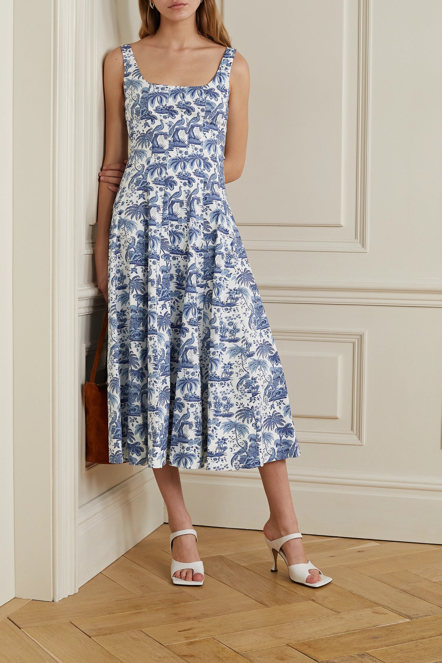 STA Wells Stretch Cotton Poplin Midi Dress